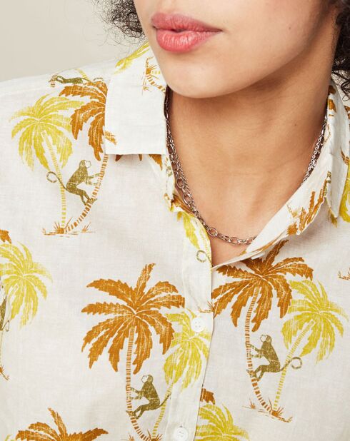 Braun/gelbes Hemd mit Corazon-Print