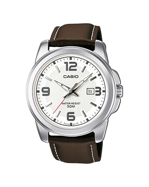 Montre Homme Casio Collection en Cuir marron