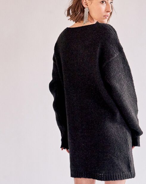 Augustin schwarzes Strickwestenkleid
