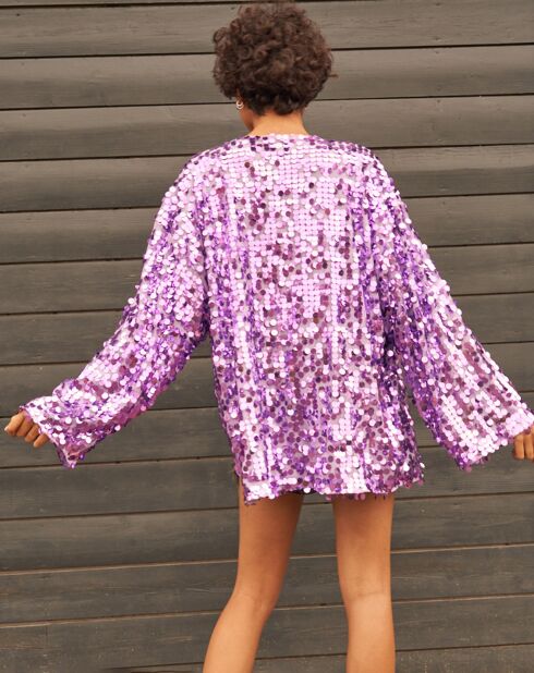 Giacca Colette con paillettes viola