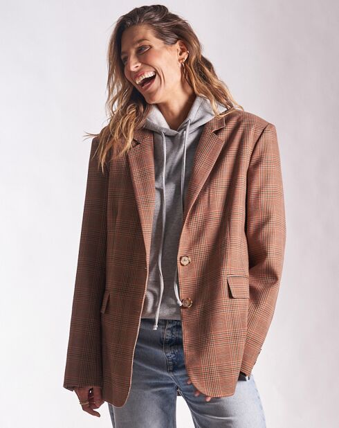Veste blazer à carreaux Repos marron