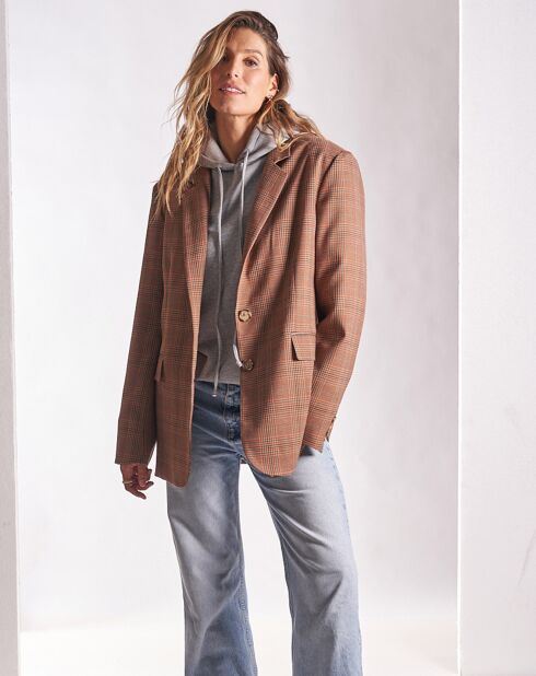 Veste blazer à carreaux Repos marron