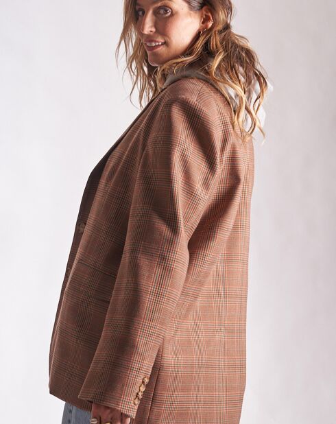 Veste blazer à carreaux Repos marron