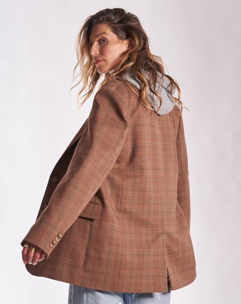 Veste blazer à carreaux Repos marron