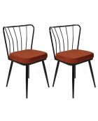 2 Chaises Yildiz tuile/noir - 43x82x42 cm
