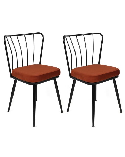 2 Chaises Yildiz tuile/noir - 43x82x42 cm