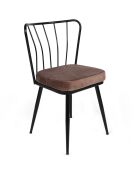 2 Chaises Yildiz marron clair/noir - 43x82x42 cm
