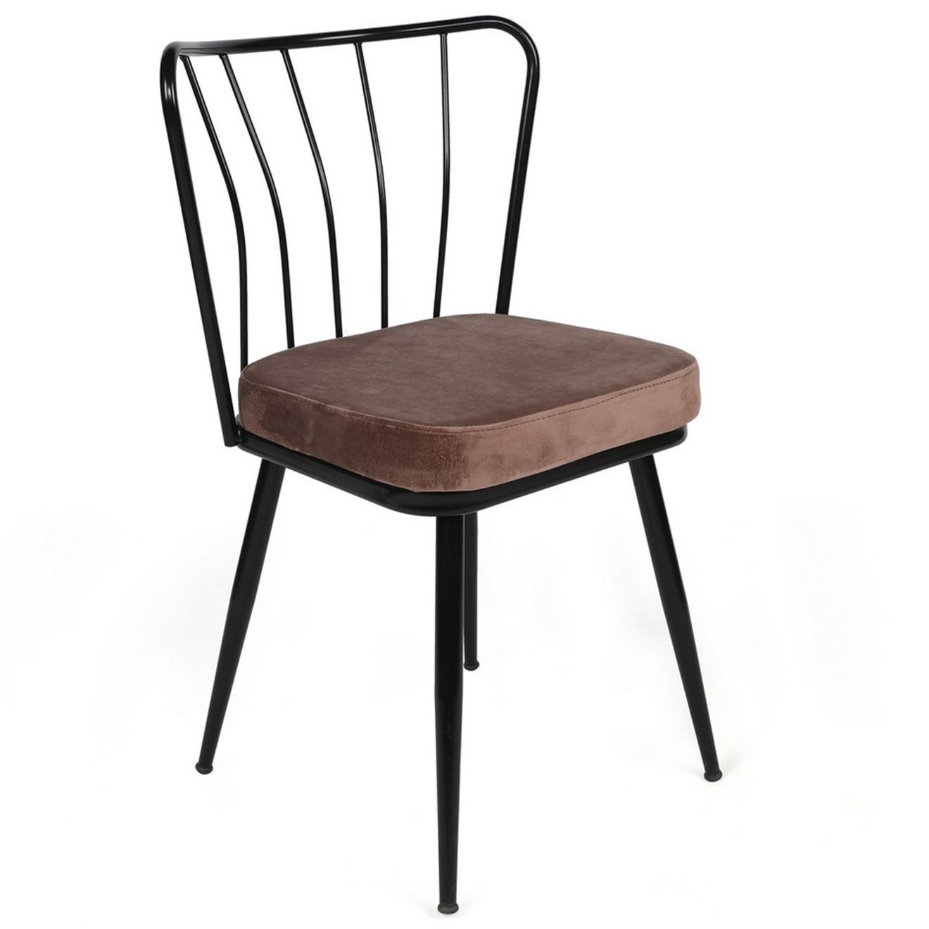 2 Chaises Yildiz marron clair/noir - 43x82x42 cm