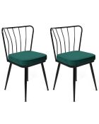 2 Chaises Yildiz vert/noir - 43x82x42 cm