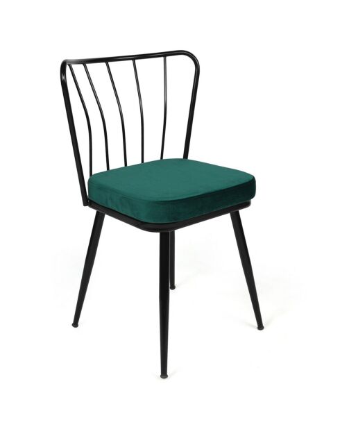 2 Chaises Yildiz vert/noir - 43x82x42 cm