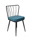 2 Chaises Yildiz bleu/noir - 43x82x42 cm