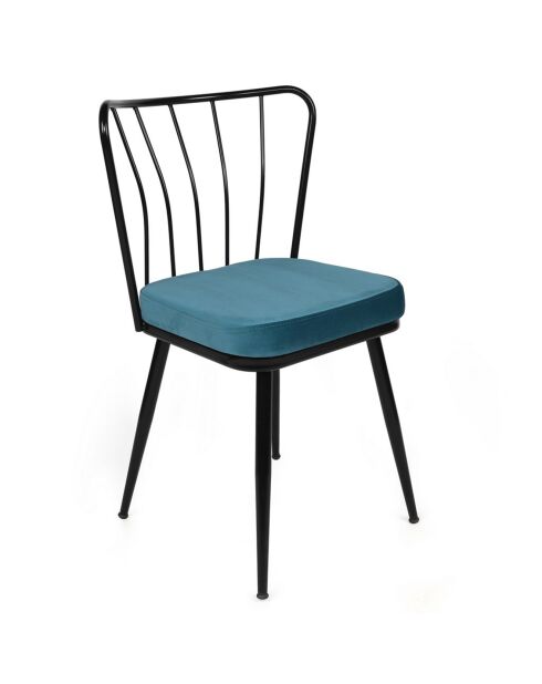 2 Chaises Yildiz bleu/noir - 43x82x42 cm