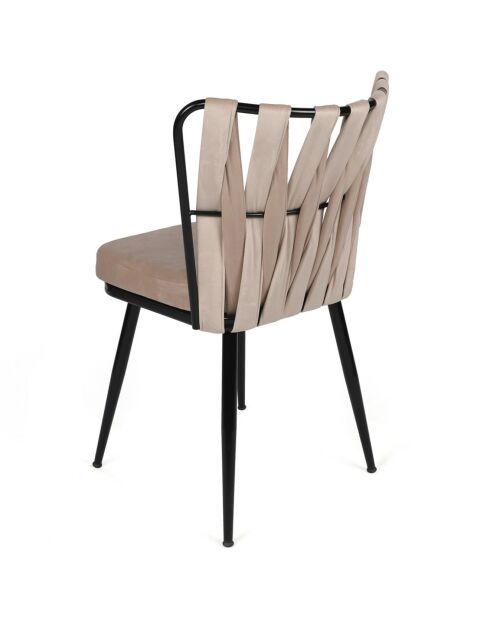 2 Chaises Kusakli crème/noir - 43x82x43 cm