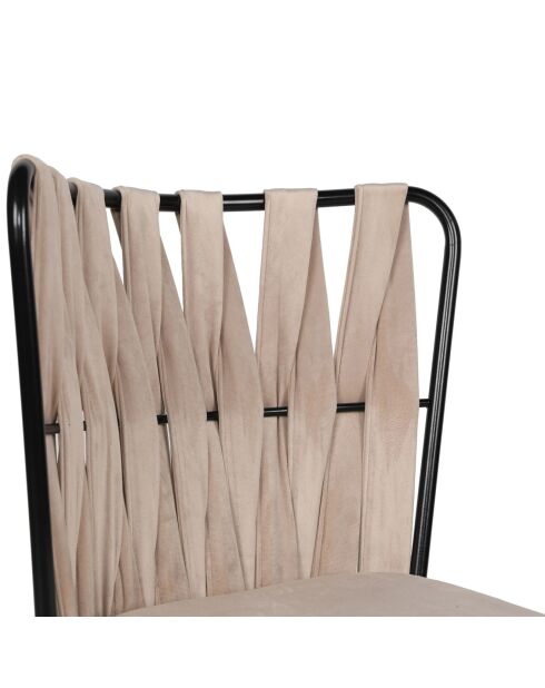 2 Chaises Kusakli crème/noir - 43x82x43 cm