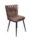 2 Chaises Kusakli marron clair/noir - 43x82x43 cm