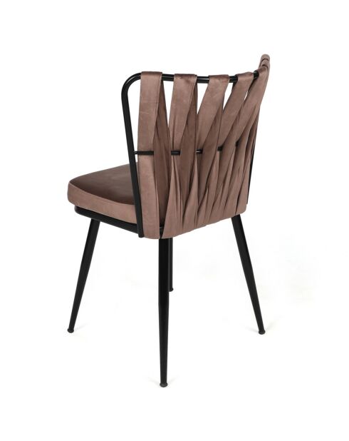 2 sillas Kusakli marrón claro/negro - 43x82x43 cm