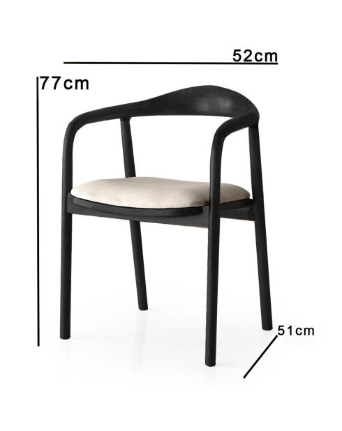 Chaise PA gris clair/noir - 52x77x51 cm