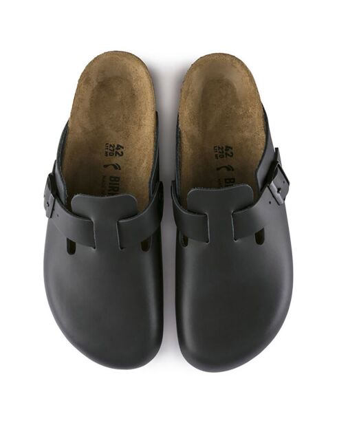 Sabots en Cuir Boston noirs