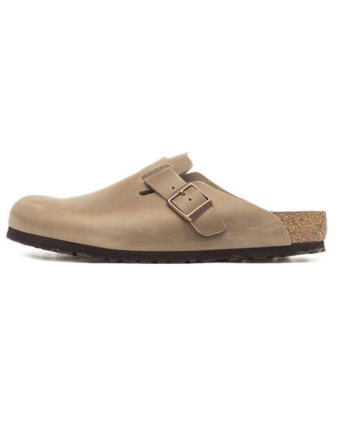 Sabots en Cuir Boston beiges
