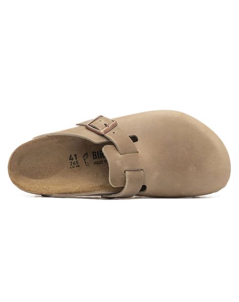Beige leren klompen Boston