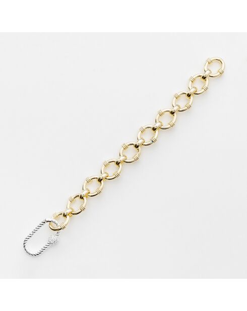 Bracelet en Argent, Laiton & Oxydes blancs