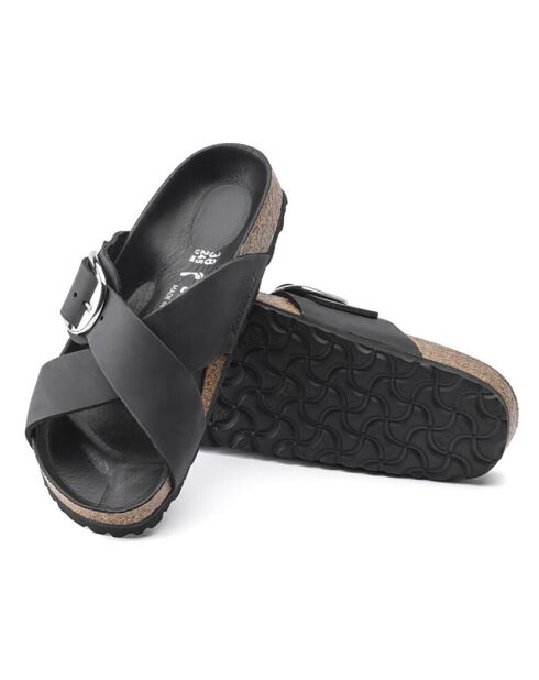 Zwarte leren muiltjes van Siena