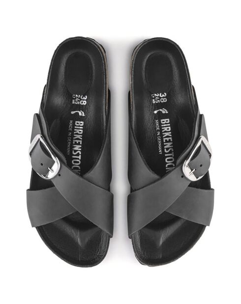 Zwarte leren muiltjes van Siena