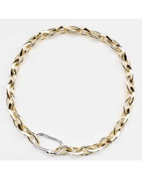 Halsketting van zilver, messing en wit oxide