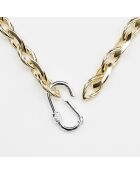 Collier en Argent, Laiton & Oxydes blancs