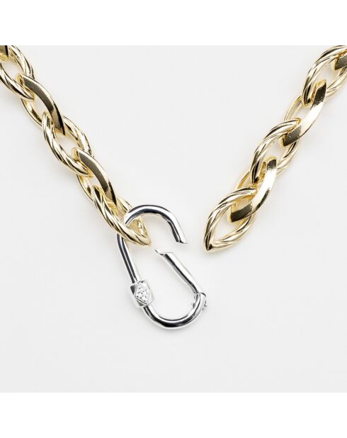 Collier en Argent, Laiton & Oxydes blancs