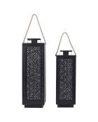2 Lanternes ajourées noires - 59x18 cm
