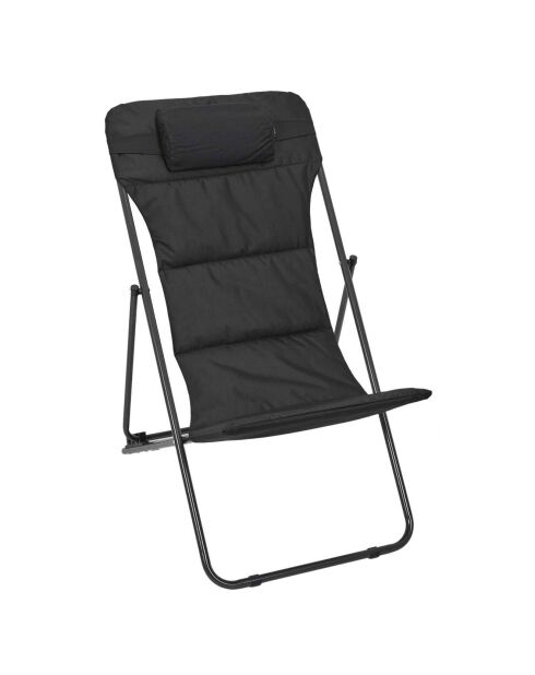 Transat pliant Corfou noir - 93x56 cm