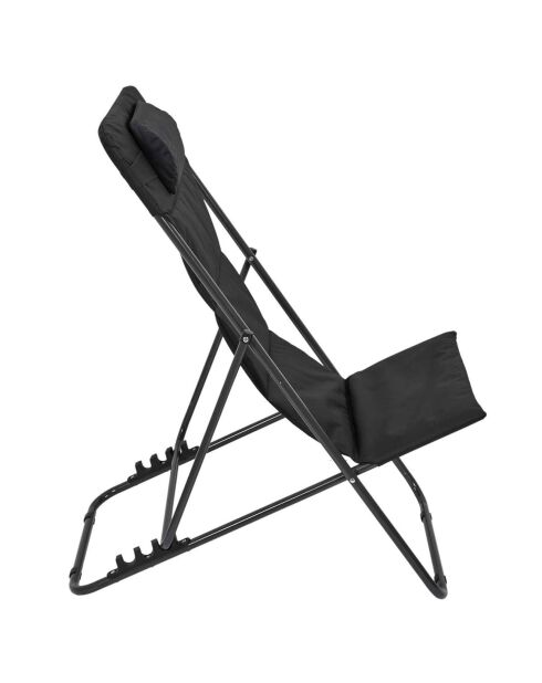 Transat pliant Corfou noir - 93x56 cm