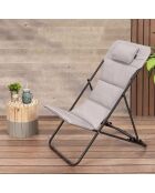 Transat pliant Corfou beige - 93x56 cm