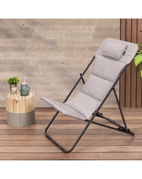 Transat pliant Corfou beige - 93x56 cm