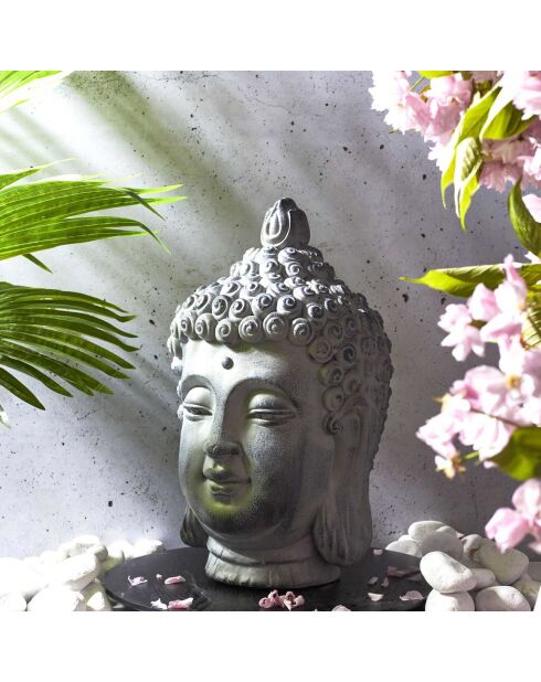 Tête de bouddha gris - 42x25 cm