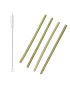 4 Pailles en bambou marron - 20x0.8 cm