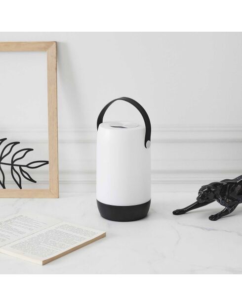 Lampe tactile nomade blanc/noir - 23.5x12.5 cm