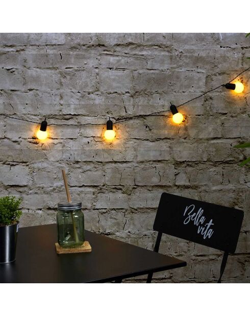 Ghirlanda di lampadine da esterno trasparente/nera - 10,4x5x5 cm