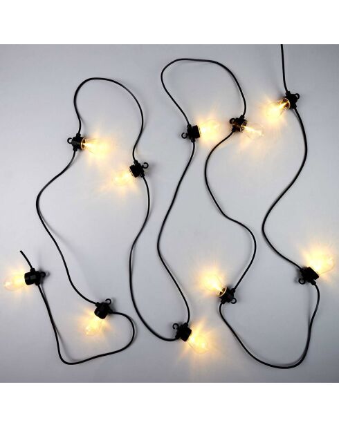 Ghirlanda di lampadine da esterno nera/trasparente - 5x3,8 cm