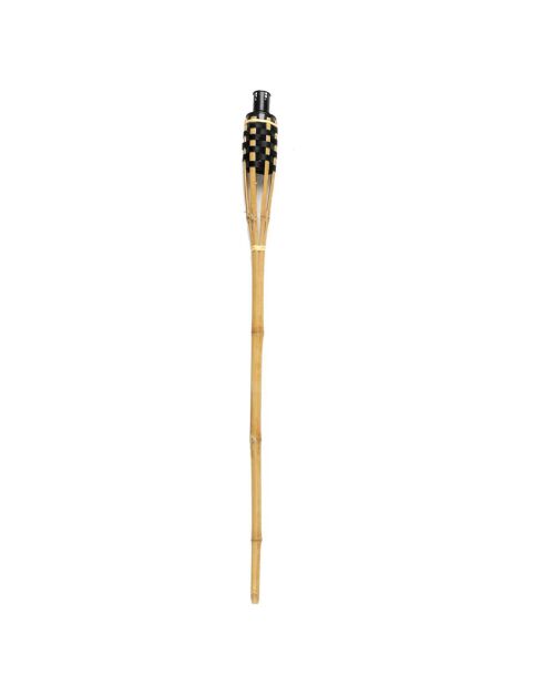 Torche à huile en bambou beige/noir - 90x6.5x6.5 cm