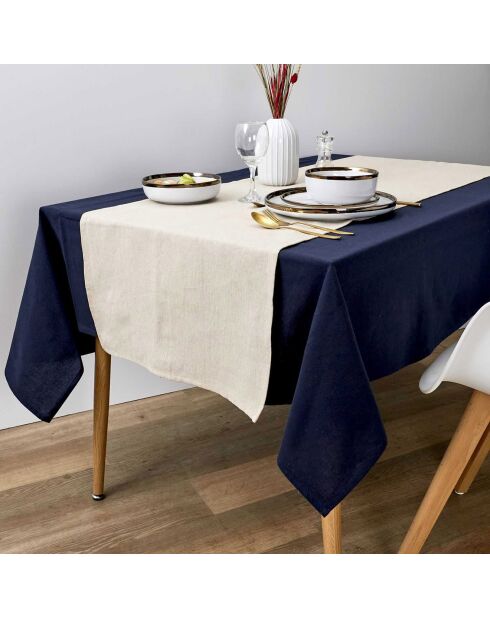 2 Chemins de table en coton beiges - 150x50 cm