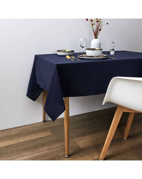 Schwarze Baumwolltischdecke - 140x250 cm