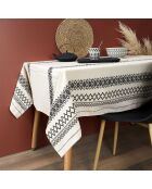 Nappe en coton ethnique noir/beige - 140x250 cm