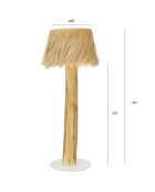 Lampadaire abat-jour en bois d'acajou  - D.60xH.190 cm