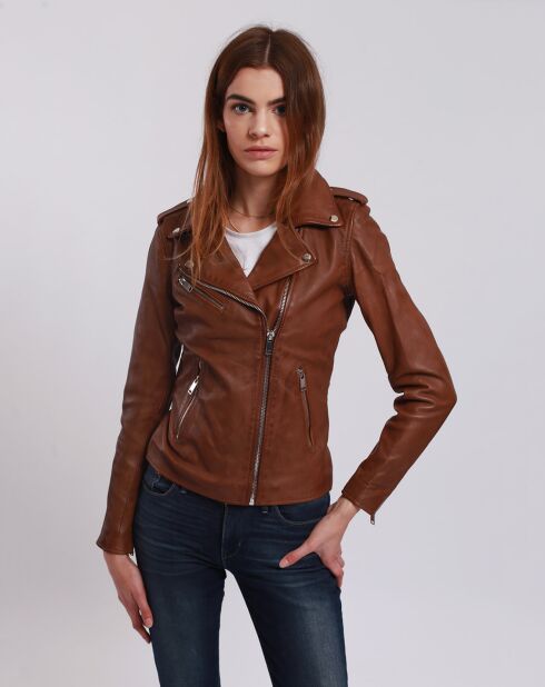 Perfecto en Cuir Laalia camel