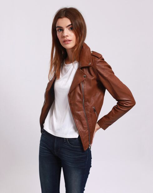 Perfecto en Cuir Laalia camel