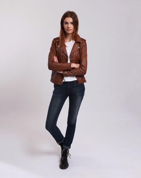 Perfecto en Cuir Laalia camel