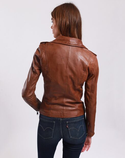 Perfecto en Cuir Laalia camel