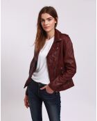 Perfecto en Cuir Laalia bordeaux